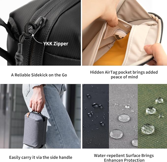 PGYTECH Mini Travel Tech Organizer, Waterproof Tech Pouch, Electronics Accessories Organizer Carrying Case, Organizer Bag for Cables, Cord, Phone Batteries, Charger, Photography SD Card, Green