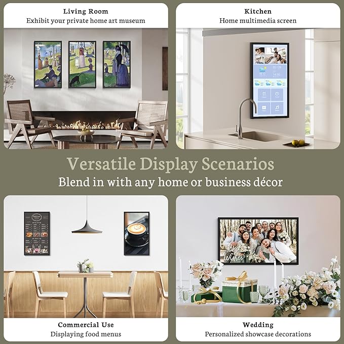 BSIMB Large Digital Picture Frame 21.5 Inch, 1920x1080 FHD WiFi Digital Photo Frame Electronic 32GB Remote Control, Share Pictures/Videos via App/USB/SD Easy Setup Gifts for Mom(Non-Touch), Black