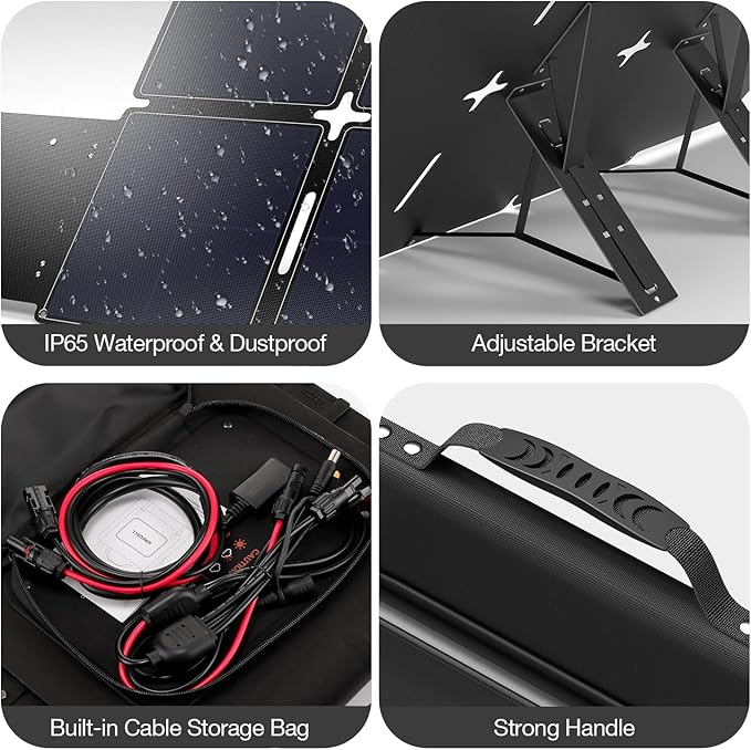 240W Portable Solar Panel for Power Station, Ultra Light Foldable Solar Panel Kit, 25% High Efficiency, IP65 Waterproof, Solar Charger for Outdoor Camping RV Boat Home Backup Power, Off-Grid