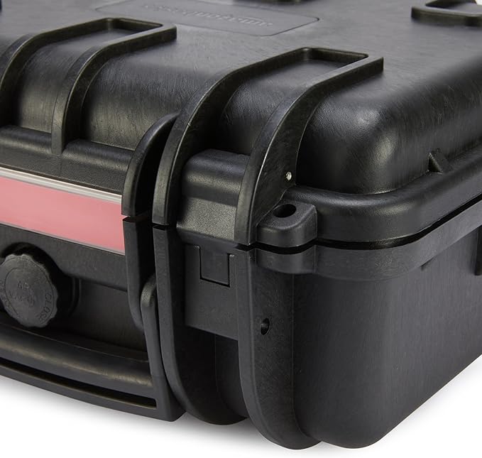 Amazon Basics Hard Camera Case, Small, Black, Solid, 12"L x 11"W x 6"H