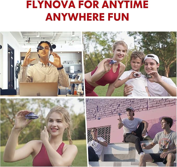 FLYNOVA Mini Drone for Kids Adults,Rechargeable UFO Flying Spinner with Lights,Birthday Party Cool Game,Indoor Outdoor Easy Operated Toys,Thanksgiving for Boys Girls Teens