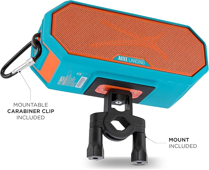 Altec Lansing - Portable Bluetooth Speaker HYDRABLAST 2.0, Waterproof IP67, 20W Output Power, Magnetic Bluetooth Speaker (Miami Dolphins)