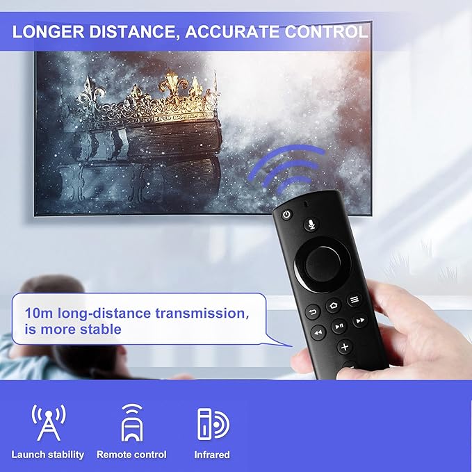 Voice Remote Replacement for Fire Smart TVs Stick (2nd Gen/4K/Lite),TV Cube (1st/2nd Gen),Smart TV(3rd Gen)