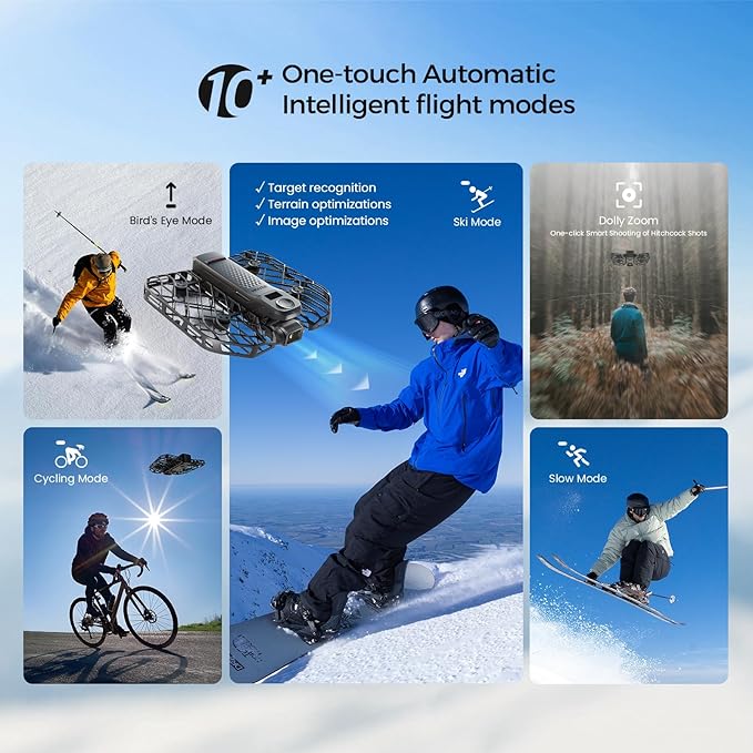 X1 PRO 4K Action Flying Camera, Foldable Drone with Camera with 42 KM/H Follow Speed, 10+ Fully Automatic Flight Modes, Fly Anywhere with OmniTerrain, SmoothCapture 2.0(Skiing Combo)