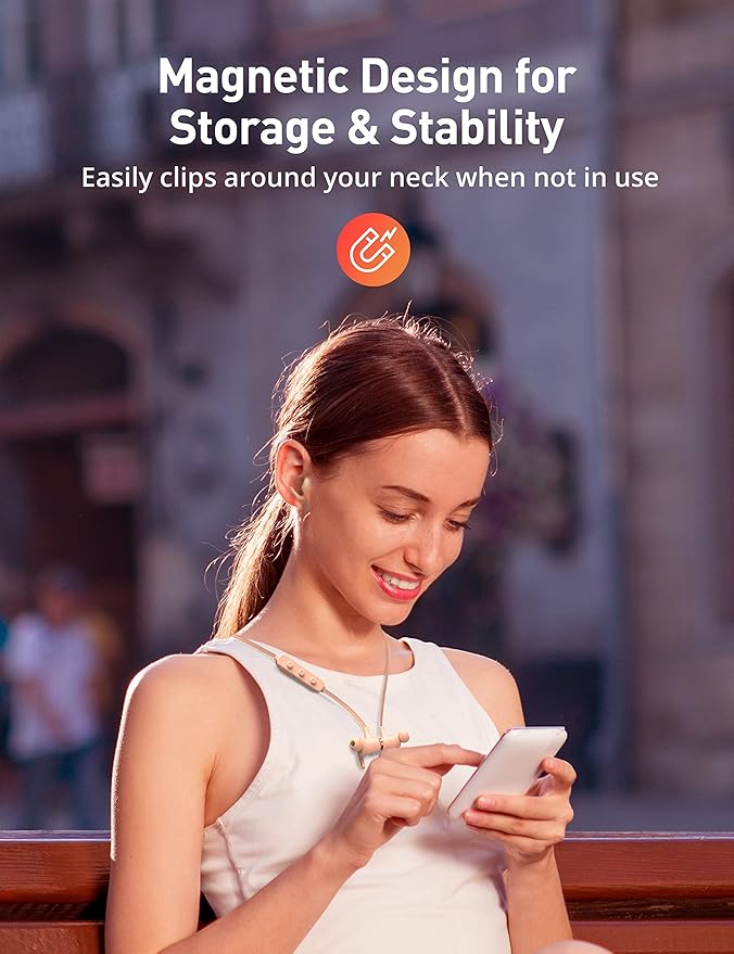 Bluetooth Headphones, Bluetooth 5.2 Stereo aptX Wireless Earbuds Bass Magnetic Neckband IPX7 Waterproof Earbuds Bulit-in Mic with 24H Playtime, Lightweight Earphones for Sport, Gym, Running