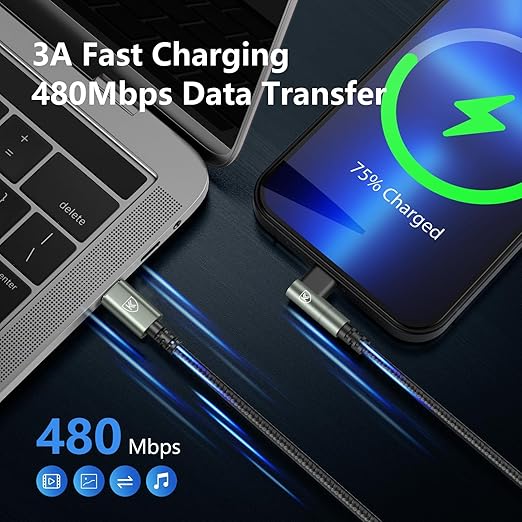 USB C to Lightning Cable 10FT [Apple MFi Certified] 3Pack Long iPhone Charger Cable 90 Degree i Phone Fast Charging Nylon Braided USB Lightning Cable for iPhone 14/13/12/11/Pro/Max/Plus/8/7/6/5S/iPad