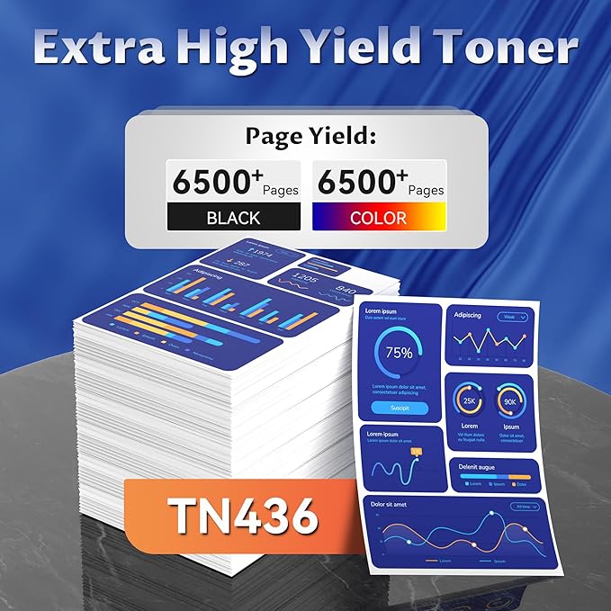 TN436 Toner Cartridges High Yield 4 Pack Compatible with MFC-L8900CDW HL-L8360CDW for Brother TN436 TN433 TN431 Toner Work with MFC-L8610CDW L8895CDW L8905CDW L9570CDW HL-L8260CDW L9310CDW Printer