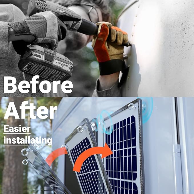 POWOXI 10W 12V Magnetic Solar Battery Trickle Charger Maintainer, Built-in MPPT Intelligent Charge Controller, Waterproof Solar Trickle Charger Alligator Clip for Car RV Motorcycle Marine, etc.