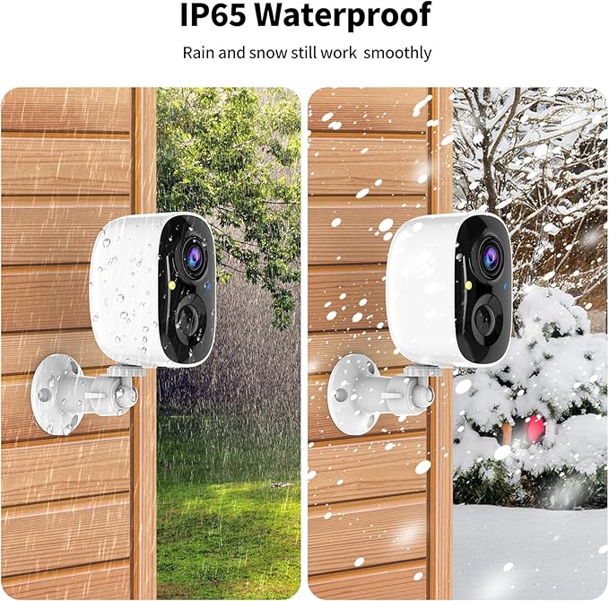 2K UHD Smart Wireless Security Camera Indoor/Outdoor,Battery Powered WiFi Camera with Color Night Vision, Motion Detection, 2-Way Audio, Weatherproof, Cloud/SD Storage for Home Security (2.4GHz Only)