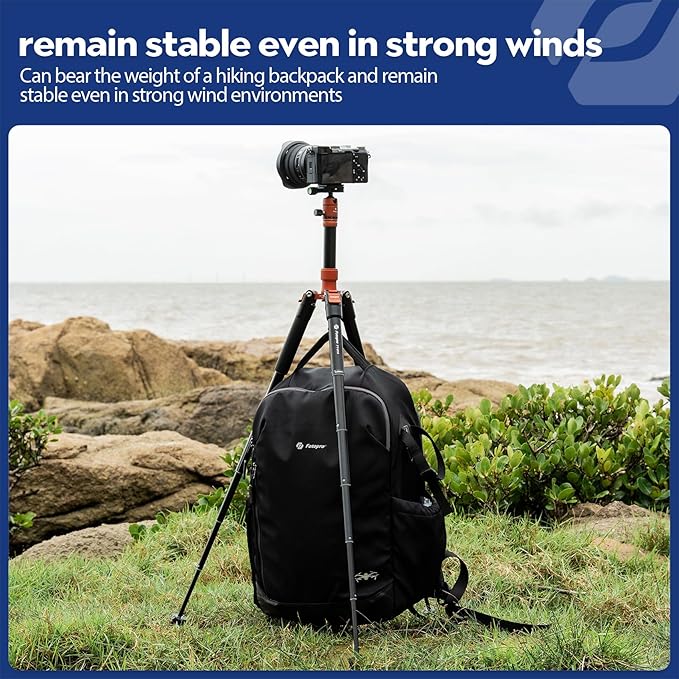 Fotopro Mini Tripod with Ball Head Phone Mount Detachable Selfie Stick Folded only 8.6" Max Load up to 6.6 lbs FY-810 Orange