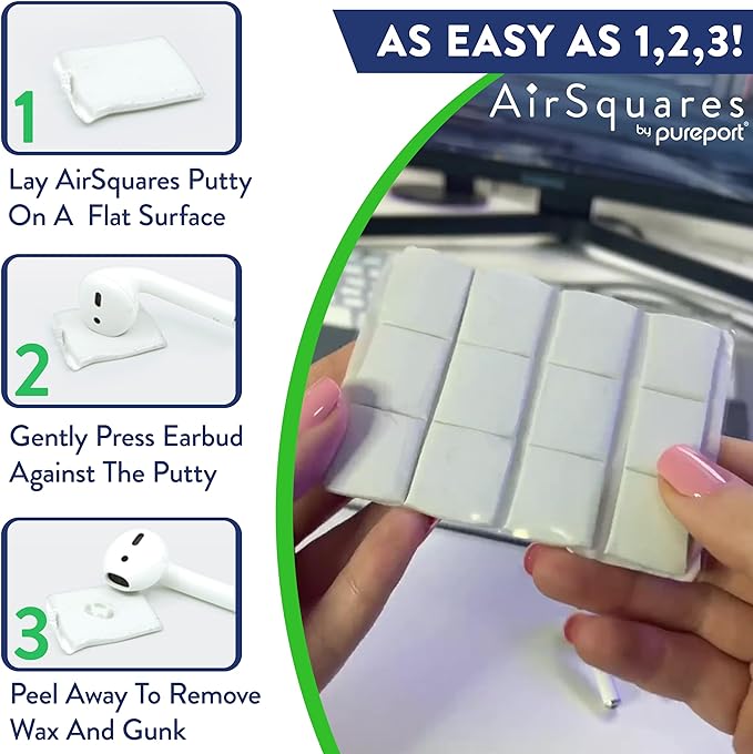 Earbud Cleaning Putty, The Original Cleaner Kit Compatible with Airpods, Earbuds & Tech Devices | Easily Remove Wax, Dirt & Gunk from Your Devices | Featured on NBC's Today Show (24 Pack)