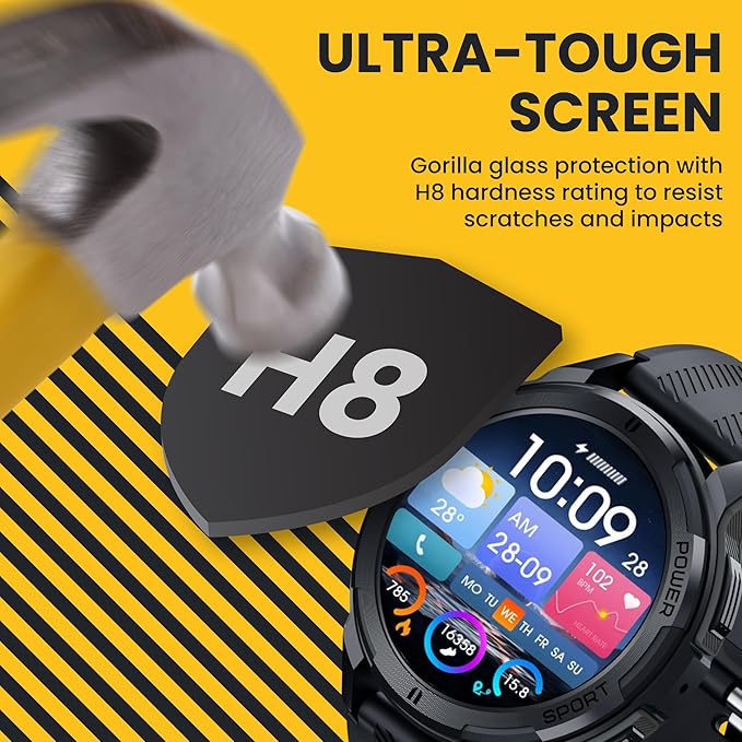 Rugged Smart Watch for Men, Foreman Smartwatch, Waterproof Digital Watch for The Toughest Jobs, with Fitness Trackers, Heart Rate Monitor, IP68, Pedometer, Workout Modes and More