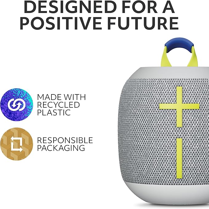 Ultimate Ears WONDERBOOM 4 Outdoor Speakers Bluetooth Waterproof with Big Bass & 360-Degree Sound, Dustproof Floating Wireless Speaker, 131ft Range - Gray