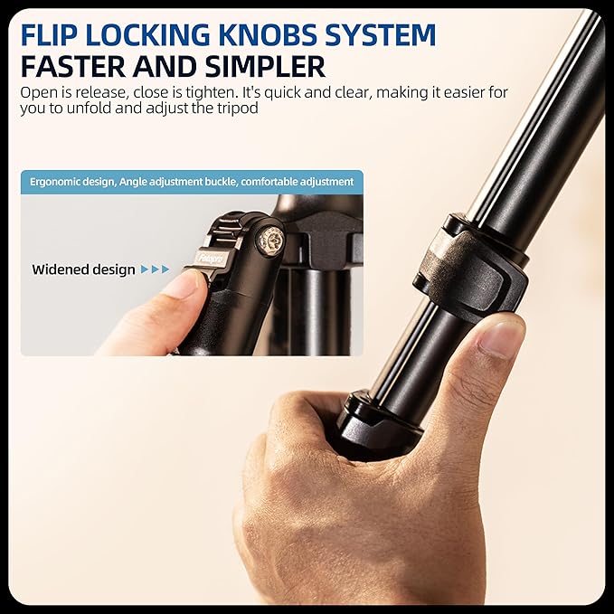 Fotopro 73" Camera Tripod, Aluminum Compact Travel Tripod and Monopod with 360° Ball Head Quick Release Plate, Professional Camera Tripod for DSLR, A4I A5I (Grey, 73 Inch)