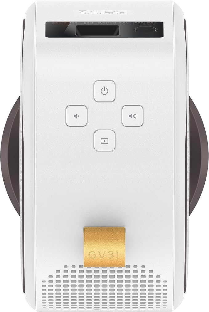 BenQ GV31 | 1080p LED Portable Ceiling Projector | Rotating Angle Projection | 16W 270˚ Bass Wireless Speaker | Android TV with Netflix | Chromecast & AirPlay | Autofocus & 1D Keystone | HDMI | USB-C