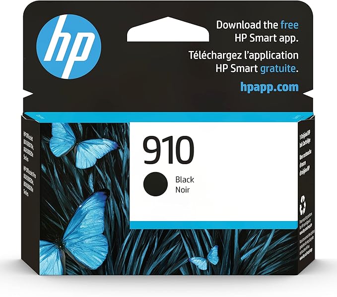 HP 910 Black Ink Cartridge for HP Printers | Works with OfficeJet 8010, 8020 Series, OfficeJet Pro 8020, 8030 Series | Eligible for Instant Ink | 3YL61AN