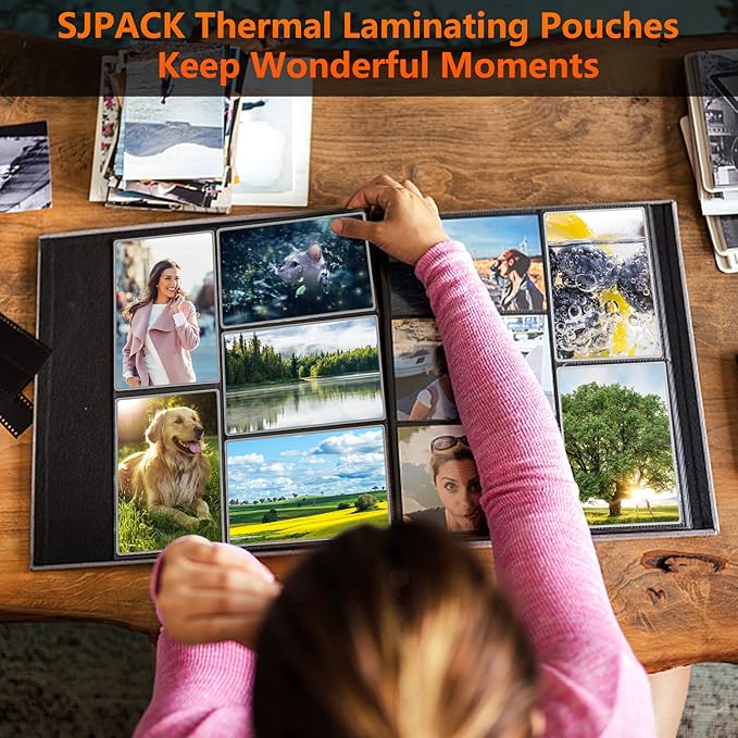 SJPACK Thermal Laminating Pouches, 9 x 11.5 Inches Laminating Sheets, 3 mil Thick Laminate Sheets, 200 Pack,Clear