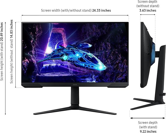 Samsung 27-Inch Odyssey G3 (G30D) Series FHD Gaming Monitor, 1ms, 180Hz, AMD FreeSync, Adjustable Stand, Black Equalizer, Virtual Aim Point, Eye Saver Mode, Flicker-Free, LS27DG302ENXZA