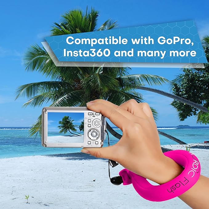 Waterproof Camera Floaty (2-Pack) – Floating Strap for Action Cameras, GoPro Accessories, DJI Floating Handle, Phone Floating Strap, and Pool Floats