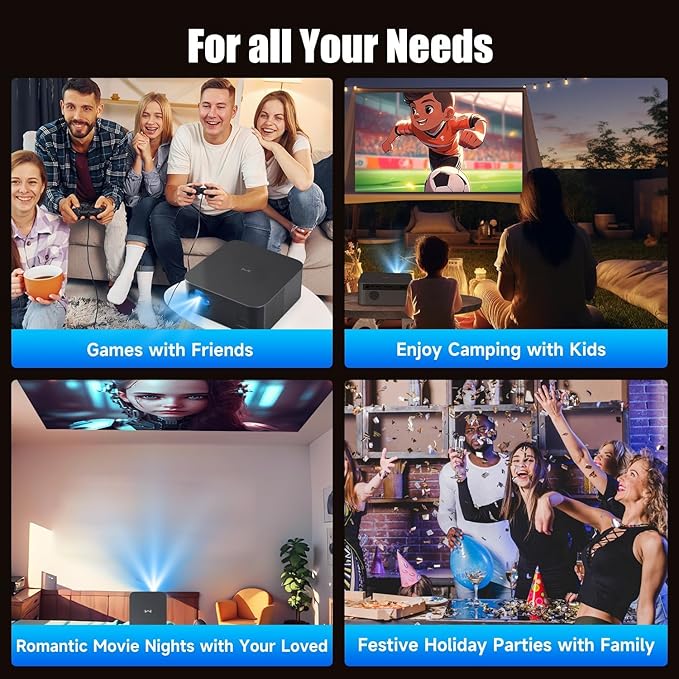 [Netflix Officially Licensed] Smart Projector with WiFi and Bluetooth, Magcubic Native 1080P Auto Focus, Keystone Correction, DoIby Audio Outdoor Movie Projector, Short Throw Home Video Projector