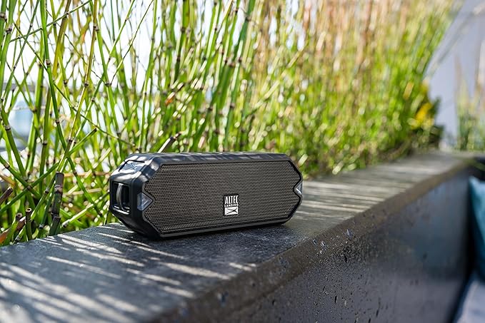 Altec Lansing - HydraBlast Wireless Portable Bluetooth Speaker, IP67 Waterproof for Parties, USB C Rechargeable Outdoor Speakers with Built in Phone Charger and LED Lights, 20 Hour Playtime