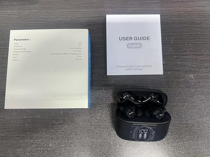 Wireless Earbuds, 2025 New Bluetooth 5.4 Headphones HiFi Stereo with 4 ENC Mic, 40H Mini Ear Buds In-Ear Noise Cancelling Earbuds with LED Screen, Ultra Light Bluetooth Earphones White for Android iOS