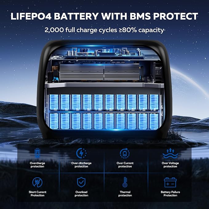 Portable Power Station with Solar Panel 100W - 345Wh LiFePO4 Battery Solar Generator 500W with for Camping RVs Travel Home Use Emergencies