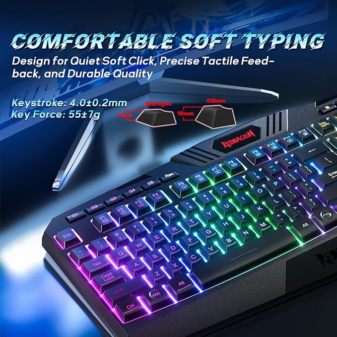 Redragon S101 Gaming Keyboard, M601 Mouse, RGB Backlit Gaming Keyboard, Programmable Backlit Mouse, Value Combo Set [New Version]