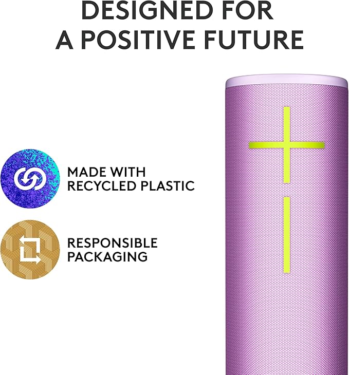 Ultimate Ears MEGABOOM 4 Portable Waterproof Bluetooth Speaker, 360-Degree Sound, Thundering Bass, 147ft Range, 20-Hour Battery, Floating Speaker - Lilac