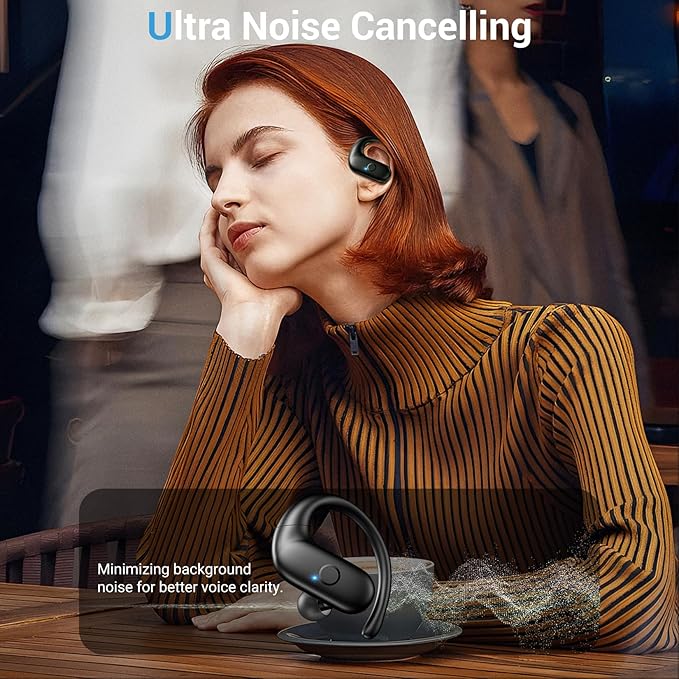 for Wireless Earbuds,Sport Bluetooth 5.4 Headphones,Over Ear Buds with Deep Bass Sound,60H Playtime Clear Calls Earphones Redesigned Comfort Fit with Earhooks for Running,Meeting,Workout