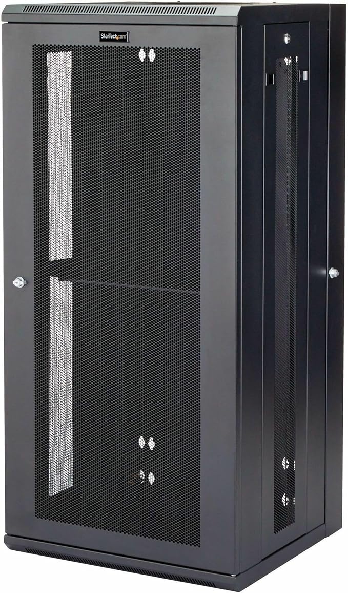 StarTech.com 4-Post 26U Wall Mount Network Cabinet w/ 1U Shelf, 19" Wall-Mounted Server Rack Kit for IT / Data Computer Equipment, Ships Fully Assembled