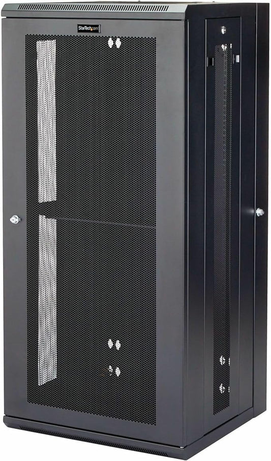 StarTech.com 4-Post 26U Wall Mount Network Cabinet w/ 1U Shelf, 19" Wall-Mounted Server Rack Kit for IT / Data Computer Equipment, Ships Fully Assembled