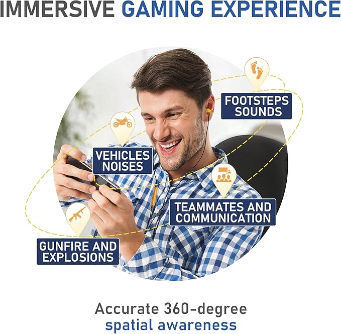 LUDOS OMNITONE Wired Earbuds in-Ear Headphones, 5 Year Warranty, Earphones with Microphone, 3.5 mm Jack Corded Ear Buds, Videoconference for iPhone, Samsung, Laptop, Kids, School Students - Gold