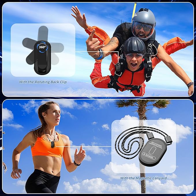 1080P Mini Action Camera, Magnetic Mini Body Cam, Portable Small Sports Camera, HD 1080P Action Camera with Display Screen for Bicycle and Motorcycle Helmet Camera for Work, Travel, Pet Walking