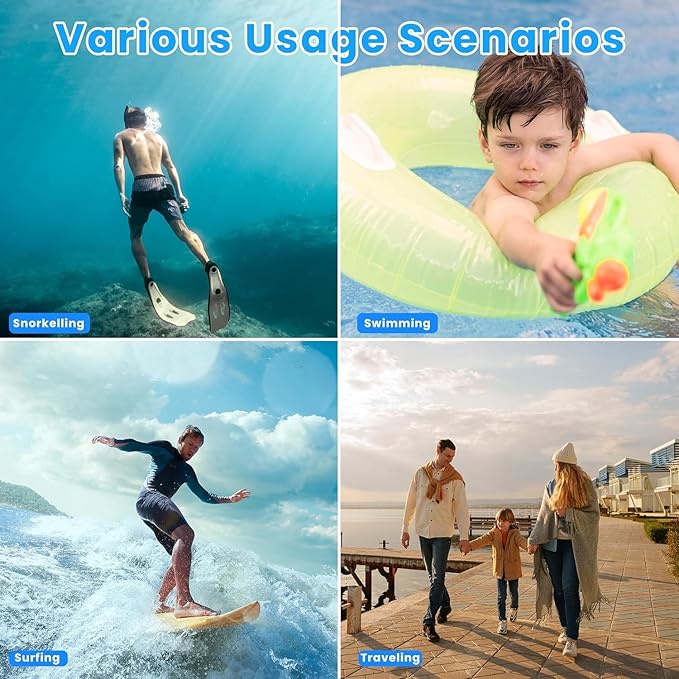 4K Digital Camera Waterproof, Point and Shoot Cameras for Photography, 10FT Underwater Camera with Dual Screens,18X Digital Zoom, 32GB TF Card, Selfie Cameras for Teens Beginners Girls Boys Kids(Blue)