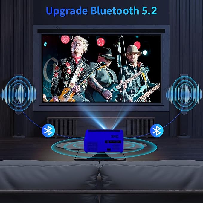 [ 2000 ANSI Auto Focus ] Outdoor Projector 4K with WiFi 6 and Bluetooth 5.2, XNoogo Native 1080P Outdoor Projector, Auto 6D Keystone,50% Zoom,ARC, Home Theater Movie Projector for TV Stick/Phone/PC