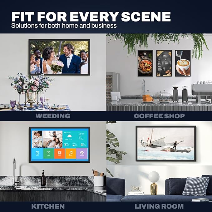 32 inch Large Digital Picture Frame, 1920x1080 FHD Matte Display, WiFi Digital Photo Frame with Remote, 64GB Storage, Auto-Rotate, Share Photo/Video via Apps/Email, USB/Mirco SD, Black