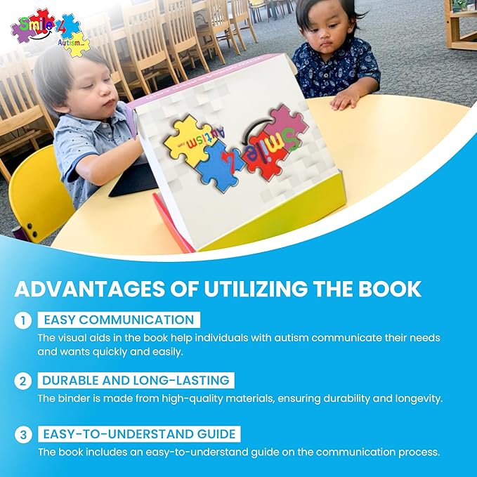 Visual Communication Book,162 ASD Photo Picture Cards: Autism Language Vocabulary, Speech Articulation Therapy, ADHD & Aprexia Learning (English Plastic Cartoon Picture Book, Small)