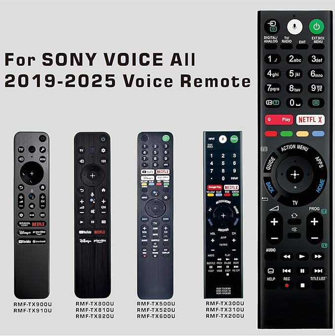 Voice Universal Remote Control for Sony Bravia TV Remote Control for Sony Smart TV Bravia All Series Controller 2019-2025 All Voice Remote RMF-TX310U