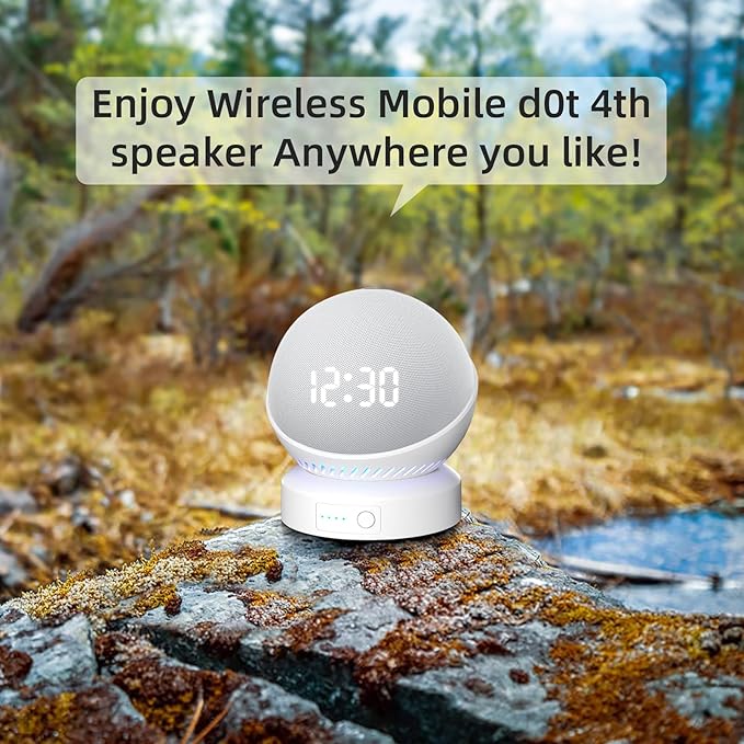 Battery Base for Do/t 4th & 5th Generation Portable D0/t 5TH Gen and Nest WiFi Battery Base Stand, Not Including The Speaker (White)