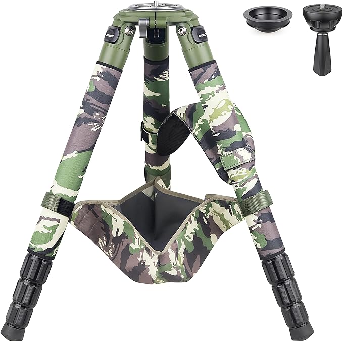 Carbon Fiber Bowl Tripod-INNOREL RT90CG Heavy Duty Bowl Tripod with 75mm Bowl Adapter 40mm Leg Tube Ultra Stable Professional Camera Tripod Max Load 88lb/40kg Green Camouflage Sleeve