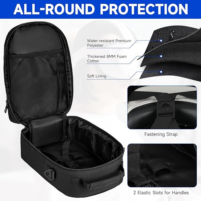 VR Carrying Case Compatible with Meta Quest 3S/Quest 3/Oculus Quest 2/Quest Pro/Vision Pro,Travel Storage Bag Fits for Elite Version VR Gaming Headset,Touch Controllers and Accessories(Bag Only)