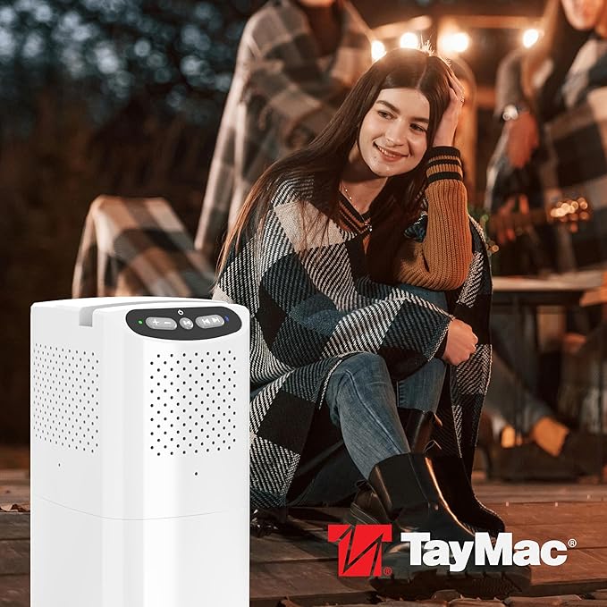 TayMac White Bluetooth Speaker Slide Cover PPSPW for ParkPost Outdoor Power Enclosure (Required), Wireless Speaker with Built-in Slot for Mobile Device, Outdoor Bluetooth 5.2