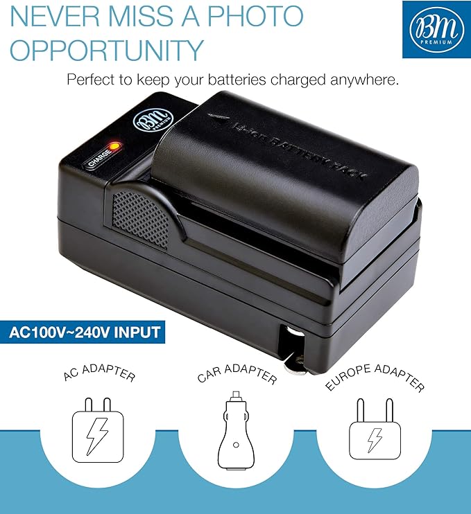 Battery Grip Kit for Canon EOS 70D, EOS 80D, EOS 90D Digital SLR Camera Includes Vertical Battery Grip BG-E14 Replacement + Qty 4 BM Premium LP-E6 Batteries + Rapid AC/DC Charger