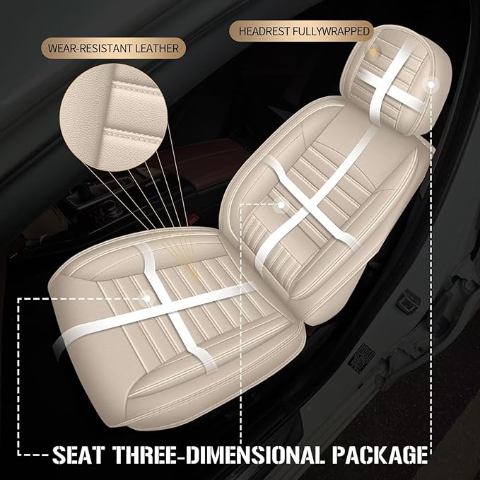 TTX LIGHTING Car Seat Covers Fit for Kia Sportage 2009-2026 Seat Covers Full Set 5 Seats Waterproof Faux Leather Car Seat Cushion Protector Compatible Airbag (Beige)