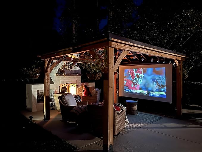 Elite Screens Manual Pull Down Projector Screen 120-INCH Home Movie Cinema Gaming Office Presentation, ISF Certified, Auto-Lock Mechanism, 4K / 8K 3D Ultra HDR HD Ready, M120H