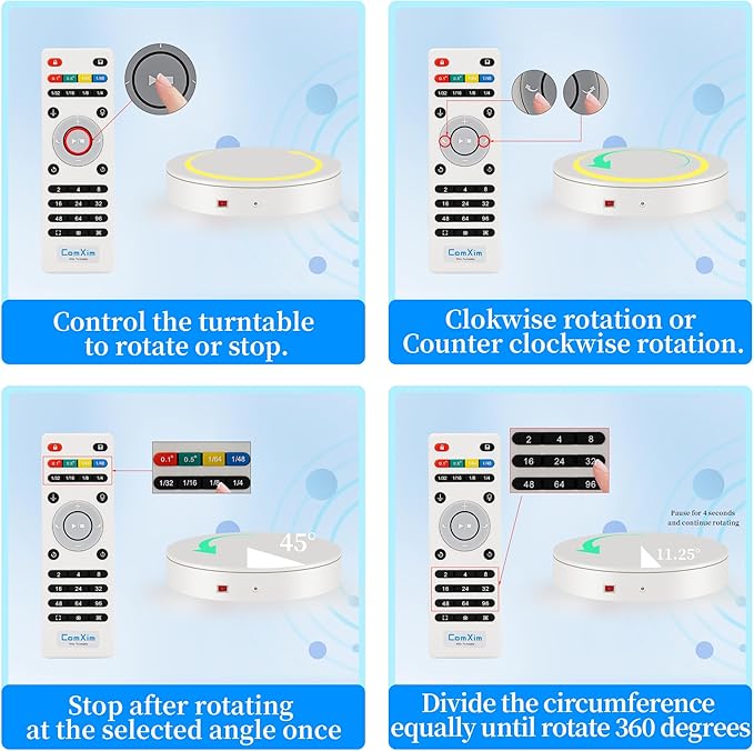12.6In/32cm Rotating Platform, 88-300lbs Capacity Motorized Electric Turntable, Heavy Duty Motorized Rotating base, Large Motorized Rotating Display Stand,Photography Turntable with Remote