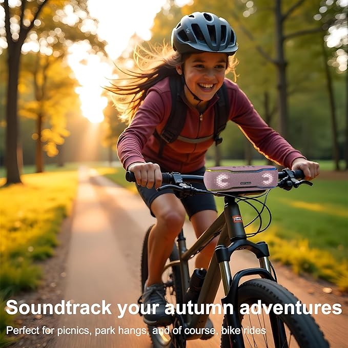 Pink Bluetooth Speaker, IPX7 Waterproof Outdoor Wireless Speaker, 24H Playtime, LED Lights, TWS Pairing, Ideal for Pool, Beach, Birthday Gifts for Teen Girls, Pink