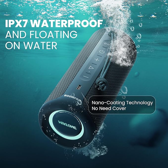 MIATONE Portable Bluetooth Speakers 36W Stereo Sound Bass Boost, 24H Playtime, Bluetooth 5.3 TWS Pairing Father Boy Friend Gifts for him (Blue)