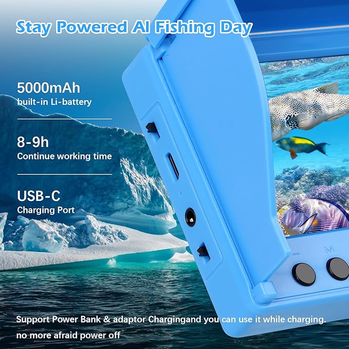 Underwater Fishing Camera, Fishing Camera with Infrared Night Vision Light and Upgraded HD Lens,Portable Fish Finder with 98ft Cable for Ice Lake Boat Kayak Fishing, Waterproof